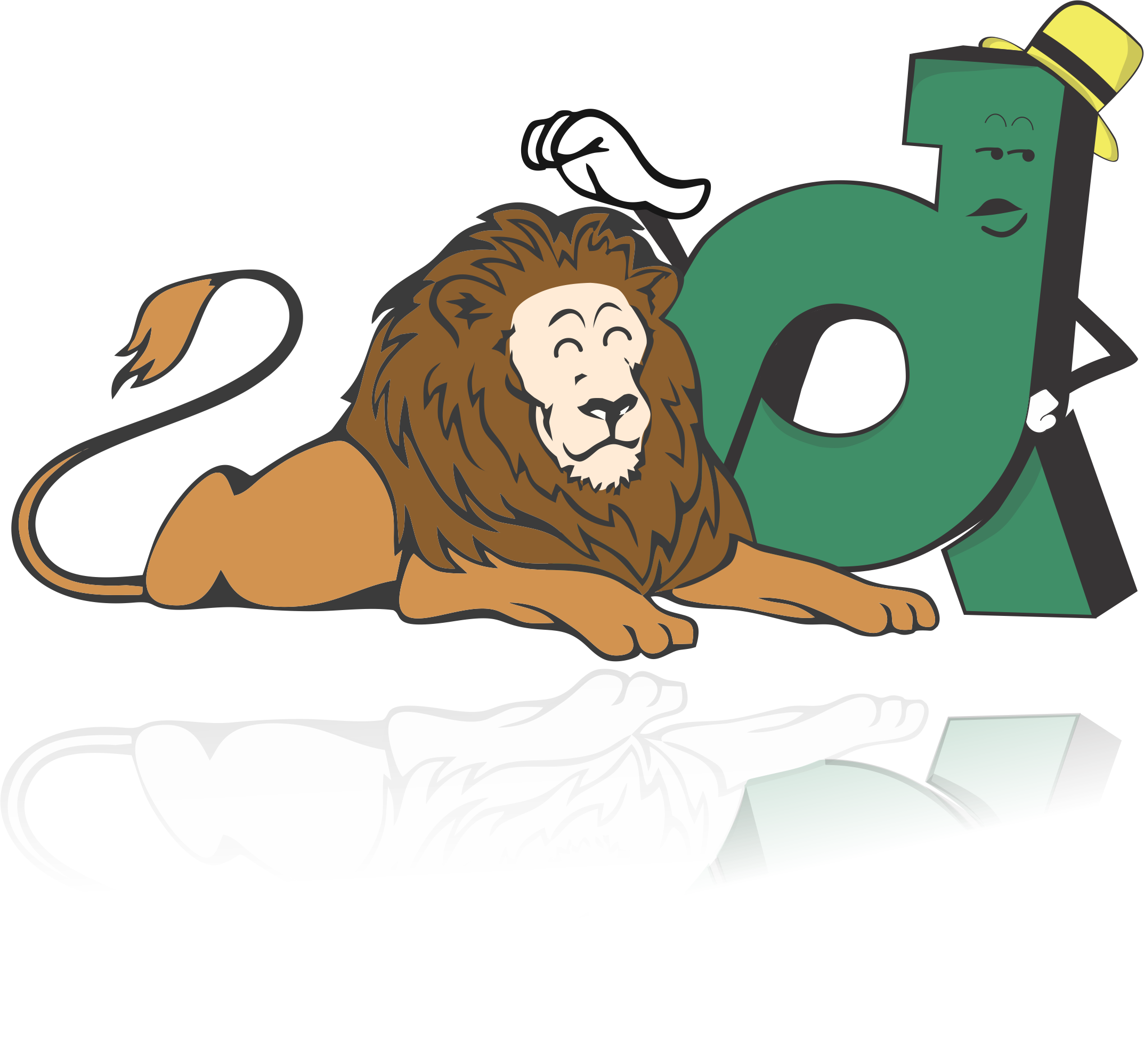 Logo japher fazendo carinho leão